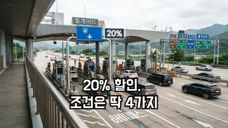 다자녀가구 고속도로 통행료 할인 혜택을 상징하는 요금소 풍경