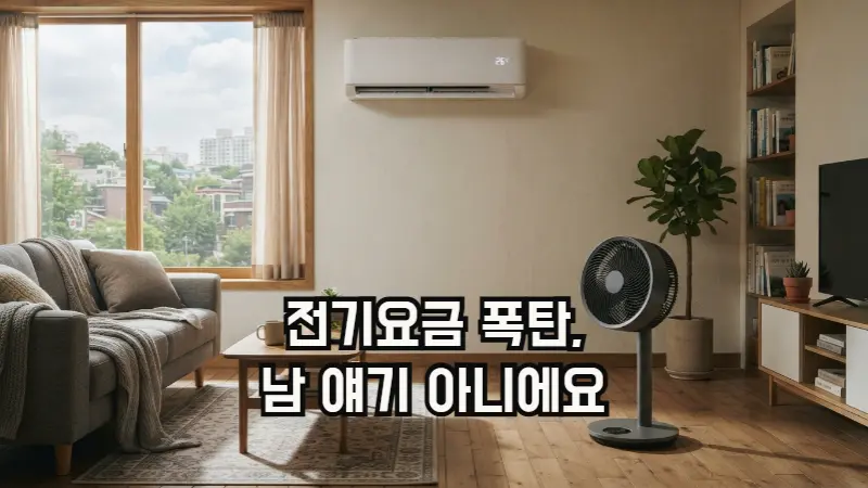 여름 전기요금 절약을 위한 에어컨 적정온도 설정 및 서큘레이터 활용 모습