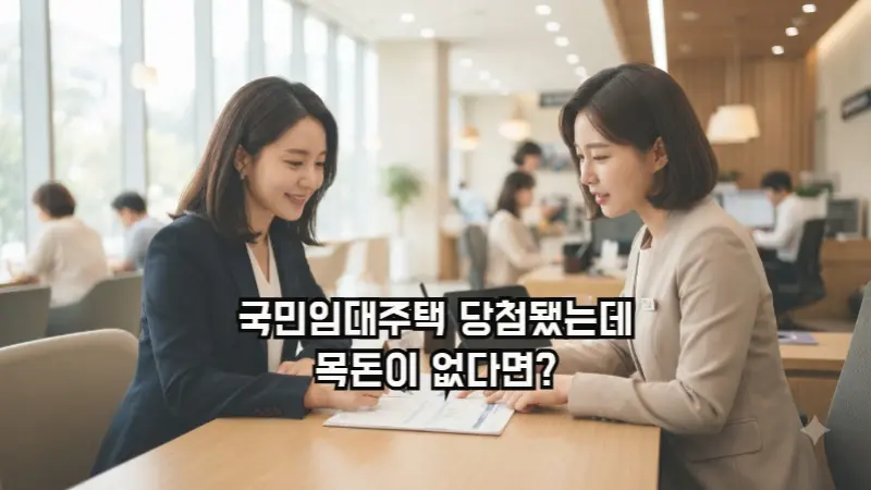 국민임대주택 보증금 대출 은행 상담을 받는 모습