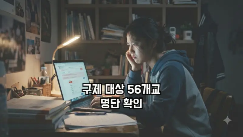 노트북으로 대입 수시 원서접수 사이트를 확인하는 수험생